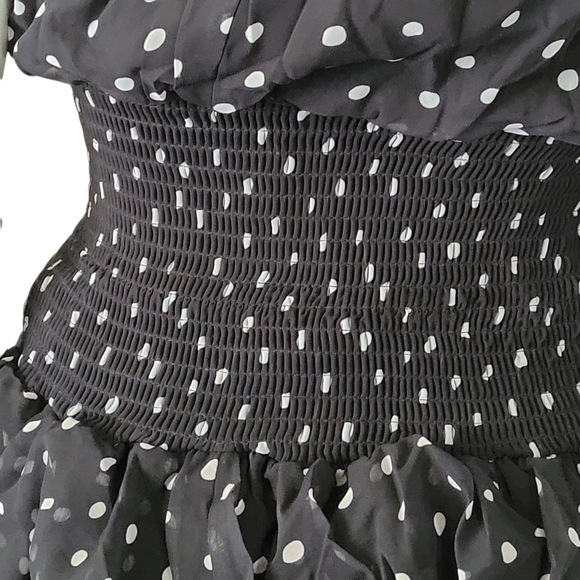 Black Polkadot Halter-Neck Mini Dress - Picture 4 of 11